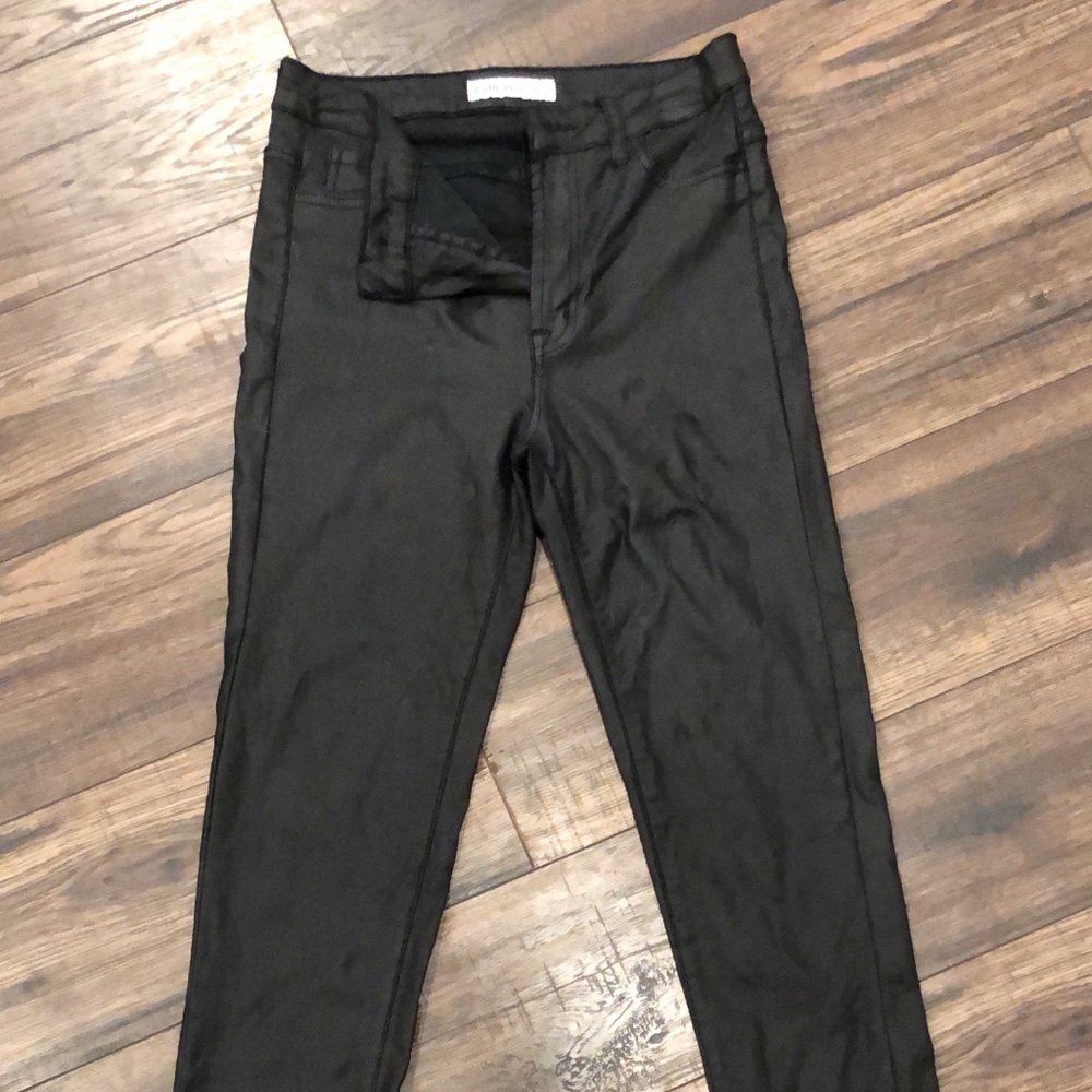 Black leather jeans size 3 cello brand
